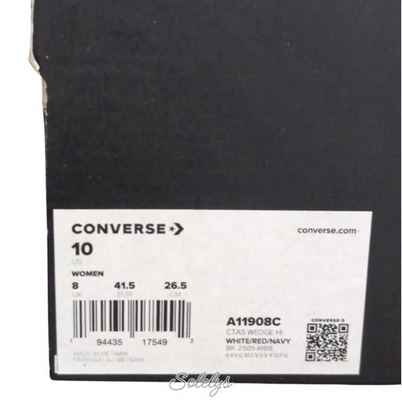 Converse Chuck Taylor All Star Hidden Wedge Platform White Sneaker 10 NEW - Picture 8 of 11